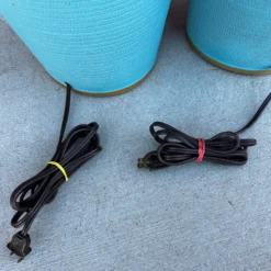 Danish S+Mind Turquoise/Gold Beehive Table Lamps-A Pair -chairish shop danish smind turquoisegold beehive table lamps a pair 4135