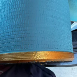 Danish S+Mind Turquoise/Gold Beehive Table Lamps-A Pair -chairish shop danish smind turquoisegold beehive table lamps a pair 6535