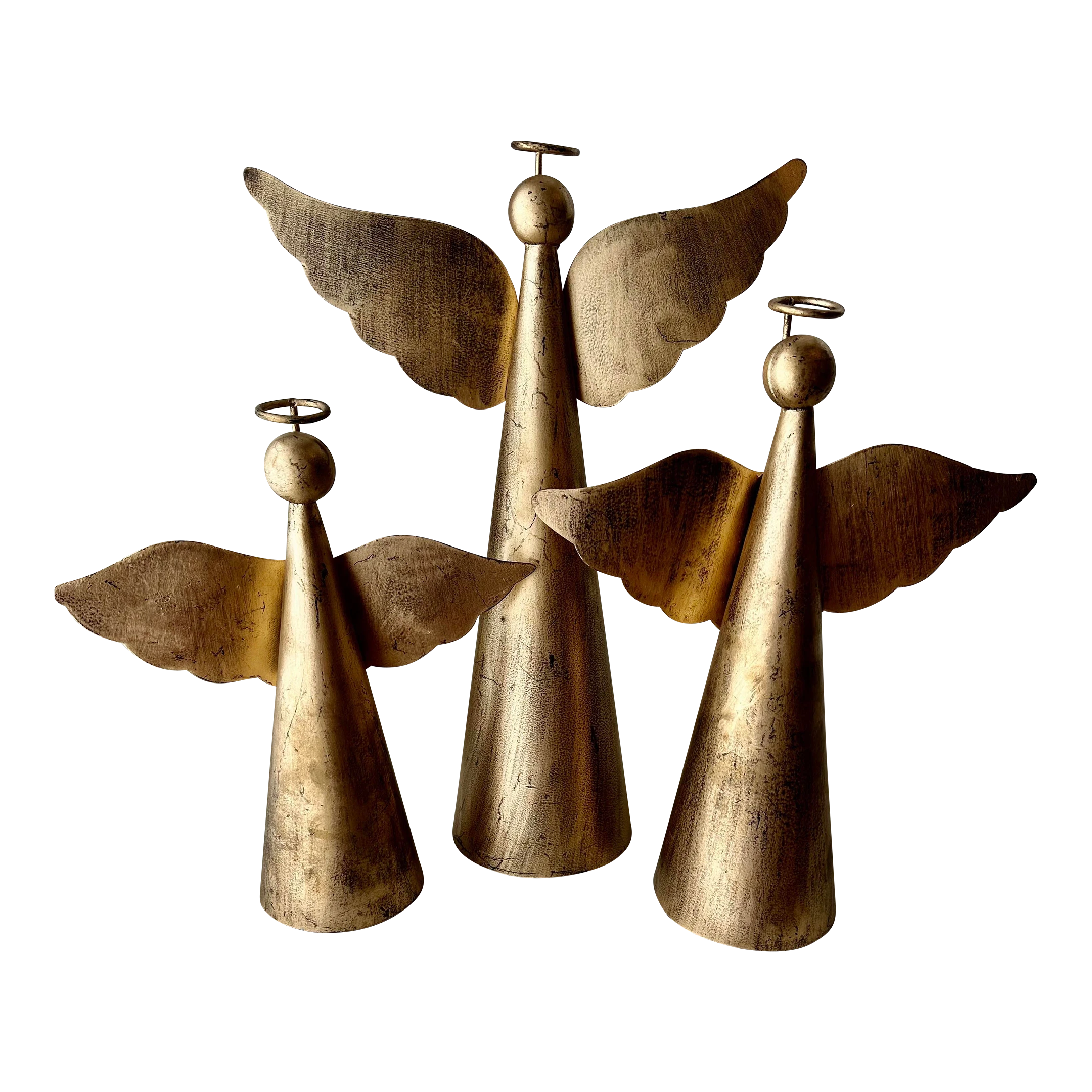 Decorative Tole Gilt Angels S/3 1 Decorative Tole Gilt Angels S/3