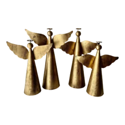 Decorative Tole Gilt Angels , S/4