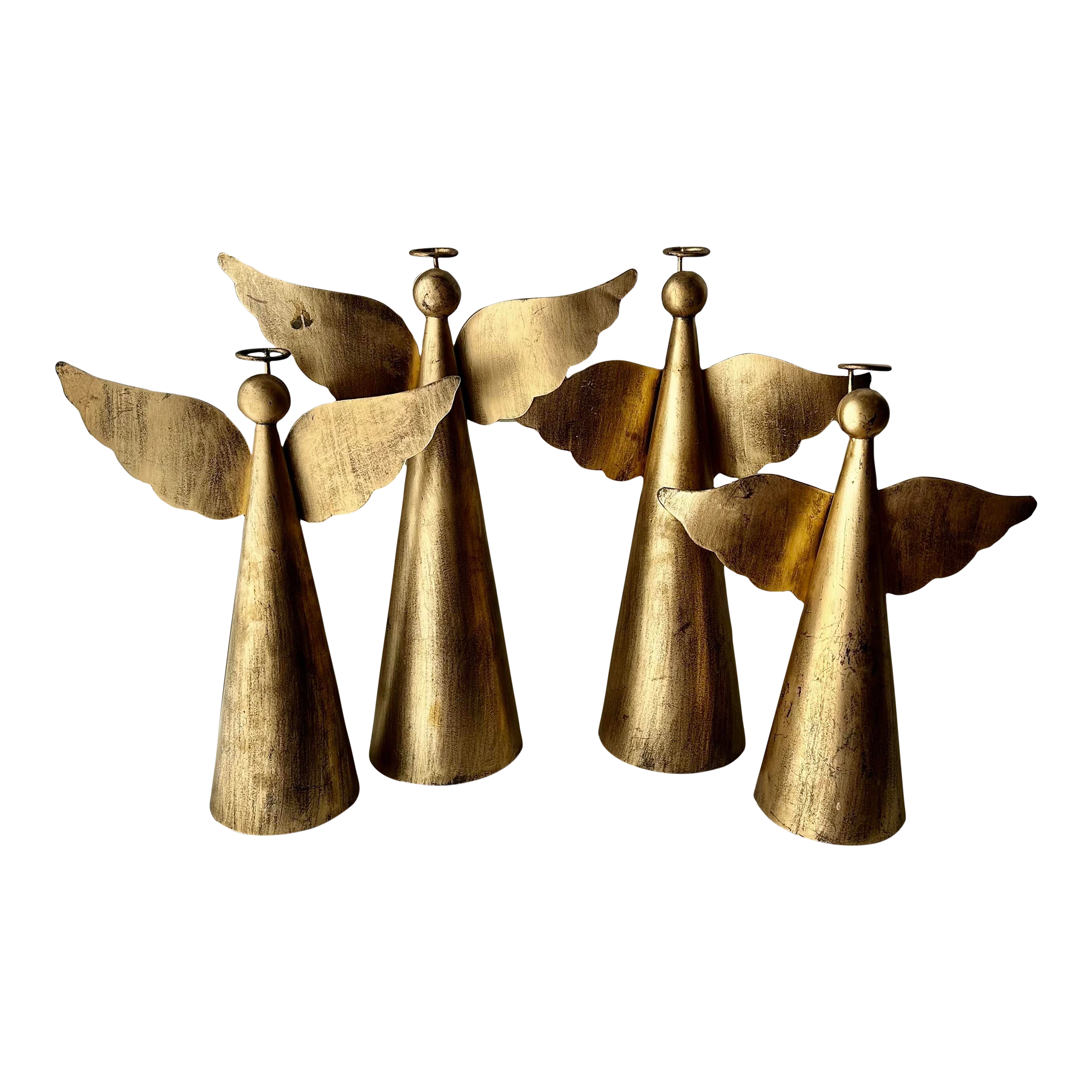 Decorative Tole Gilt Angels , S/4 1 Decorative Tole Gilt Angels , S/4