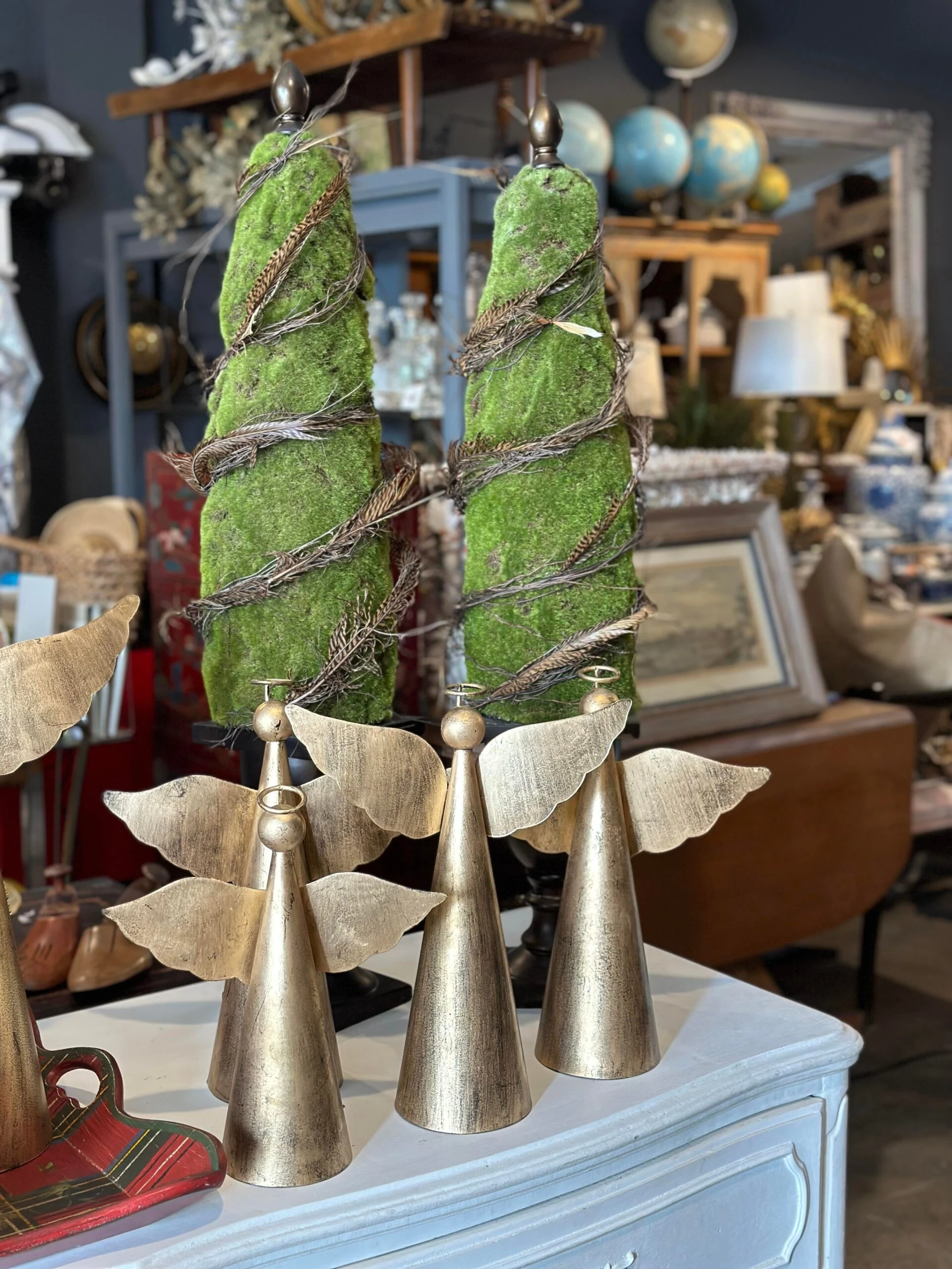 Decorative Tole Gilt Angels , S/4 5 Decorative Tole Gilt Angels , S/4 - Image 5