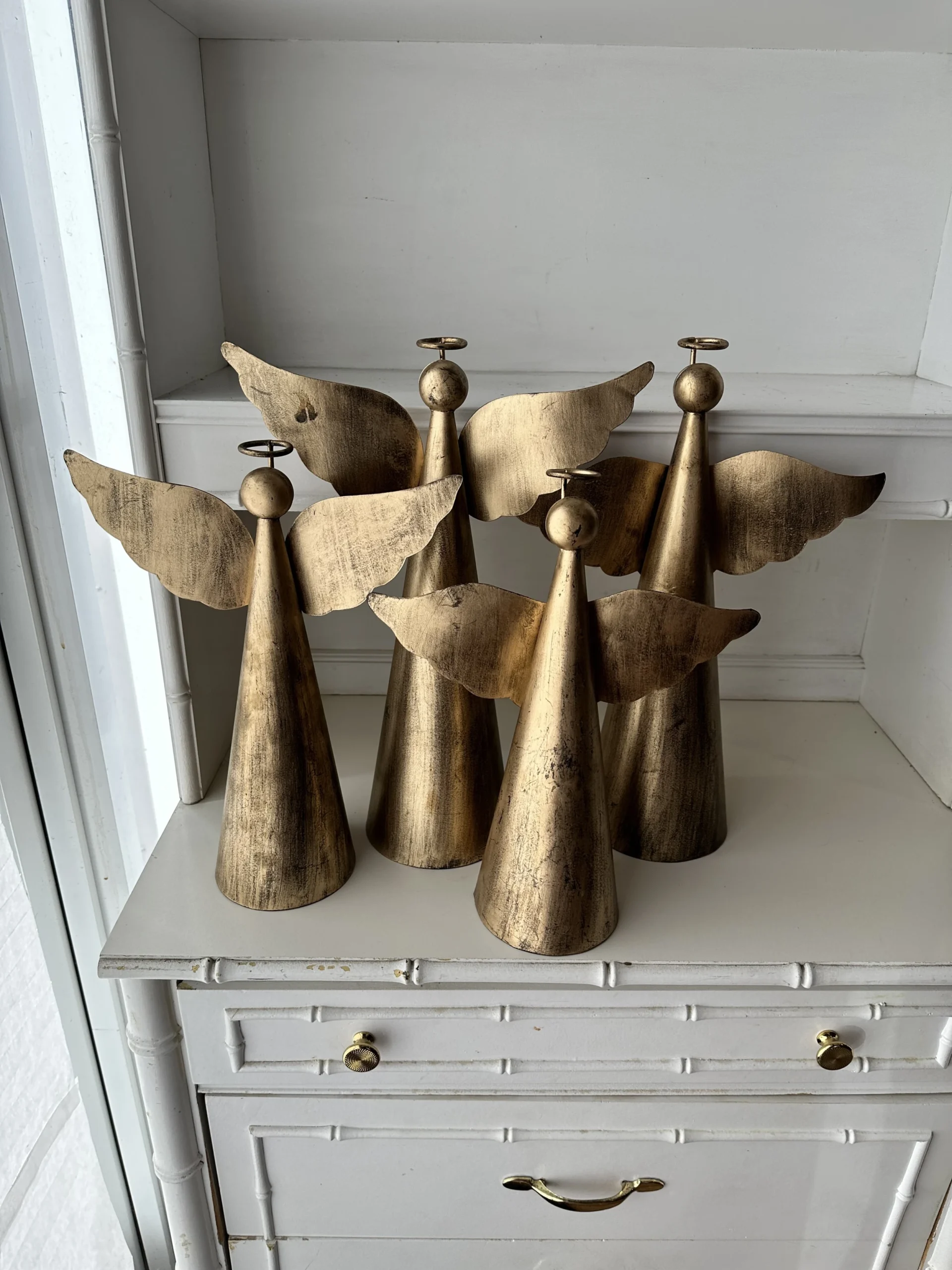 Decorative Tole Gilt Angels , S/4 4 Decorative Tole Gilt Angels , S/4 - Image 4