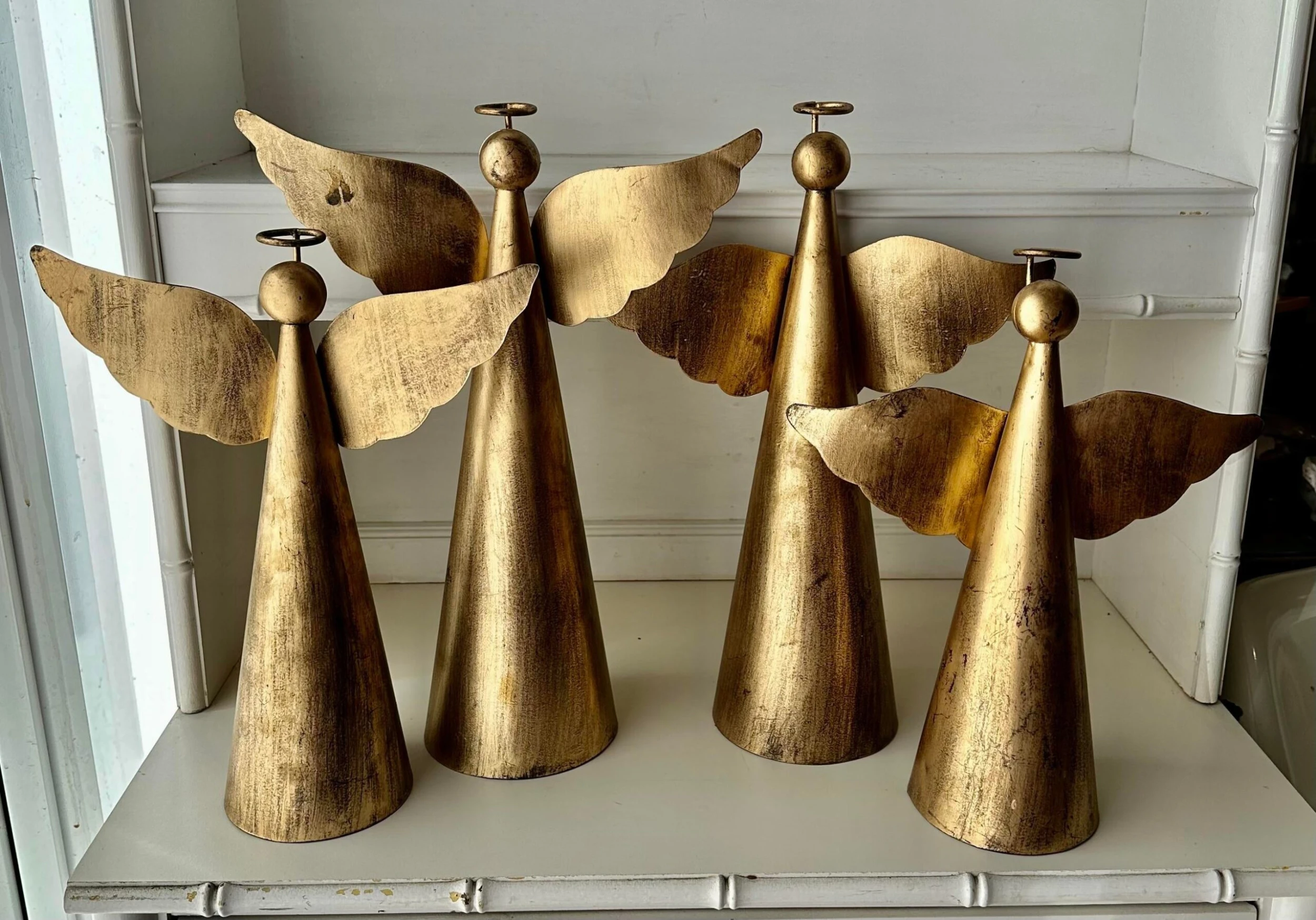 Decorative Tole Gilt Angels , S/4 6 Decorative Tole Gilt Angels , S/4 - Image 6