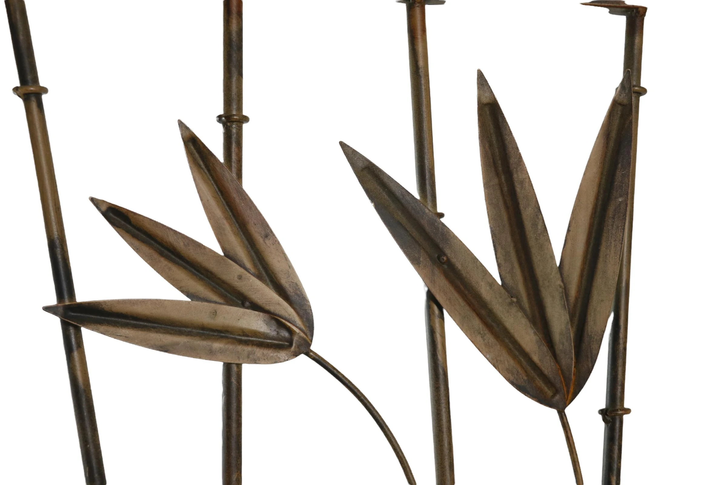 Decorative Wrought Iron Faux Bamboo Folding Screen Ca. 1970's Made In Usa 4 Decorative Wrought Iron Faux Bamboo Folding Screen Ca. 1970's Made In Usa - Image 4