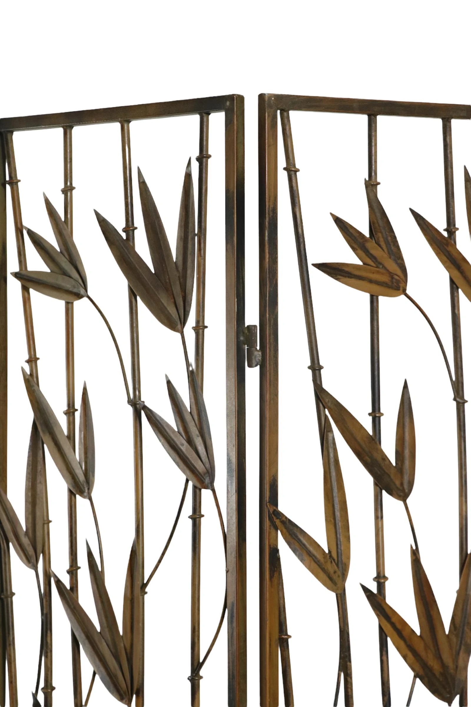Decorative Wrought Iron Faux Bamboo Folding Screen Ca. 1970's Made In Usa 8 Decorative Wrought Iron Faux Bamboo Folding Screen Ca. 1970's Made In Usa - Image 8
