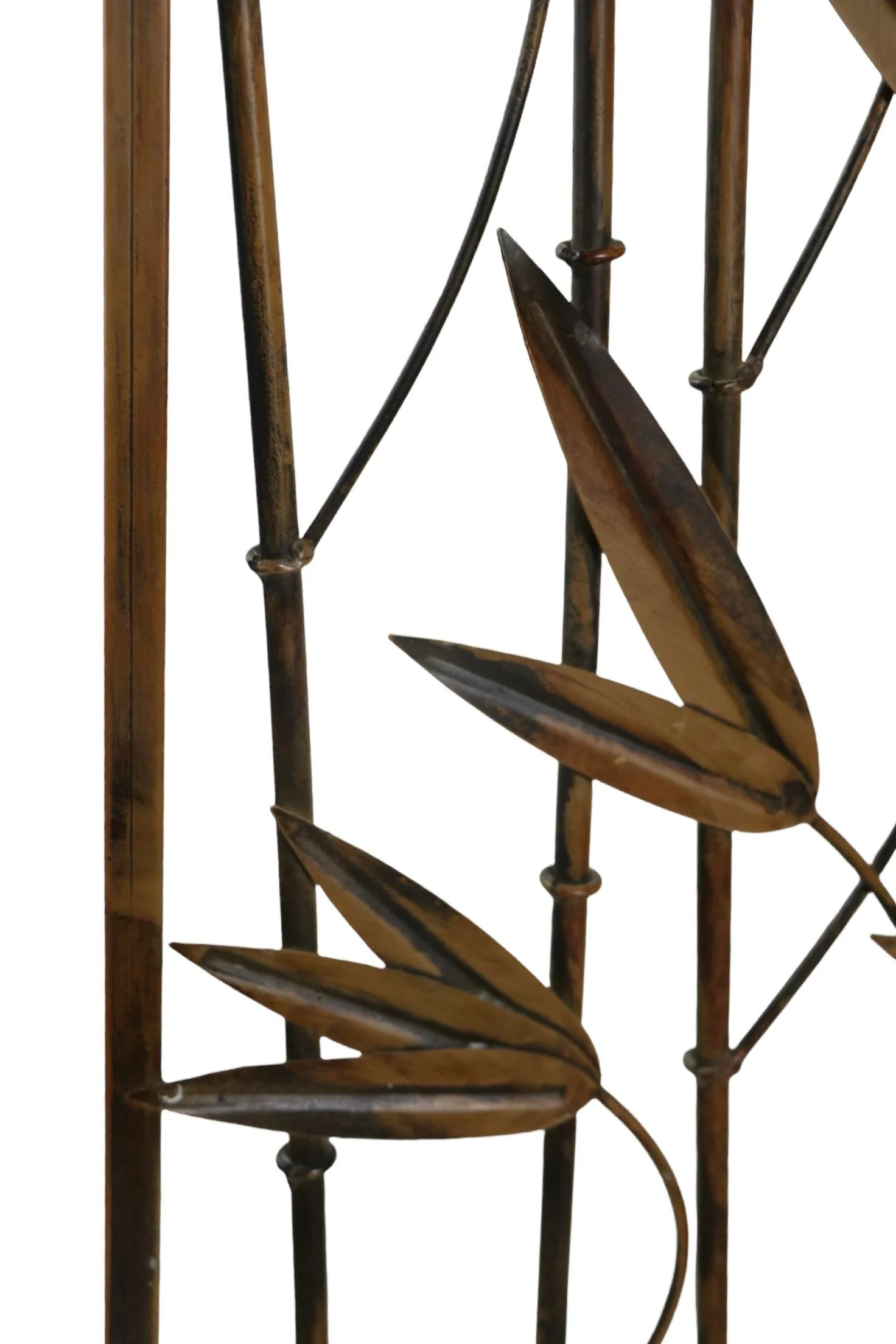 Decorative Wrought Iron Faux Bamboo Folding Screen Ca. 1970's Made In Usa 2 Decorative Wrought Iron Faux Bamboo Folding Screen Ca. 1970's Made In Usa - Image 2