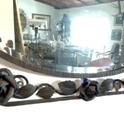 Early 1900's Art Deco Wrought Iron With Beveled Mirror With Flowers Details 8 Early 1900's Art Deco Wrought Iron With Beveled Mirror With Flowers Details -chairish shop early 1900s art deco wrought iron with beveled mirror with flowers details 2560 scaled