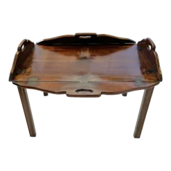 Early 1900's English Mahogany Butler's Tray Coffee Table