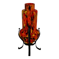 Early 1900’s Orange And Multi Color Czech Art Glass Vase