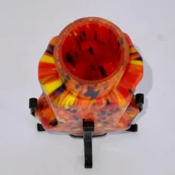 Early 1900’s Orange And Multi Color Czech Art Glass Vase 6 Early 1900’s Orange And Multi Color Czech Art Glass Vase -chairish shop early 1900s orange and multi color czech art glass vase 4428