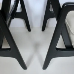 Early Ole Wanscher Ebonized Mahogany Lounge Chairs, 1950's - A Pair -chairish shop early ole wanscher ebonized mahogany lounge chairs 1950s a pair 1731 scaled