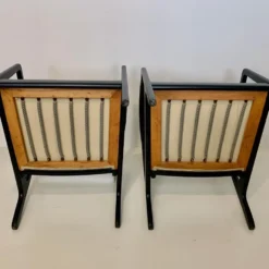 Early Ole Wanscher Ebonized Mahogany Lounge Chairs, 1950's - A Pair -chairish shop early ole wanscher ebonized mahogany lounge chairs 1950s a pair 3313