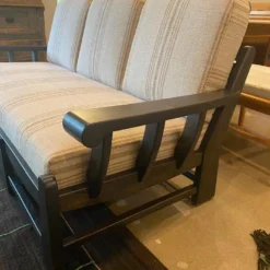 Ebony Ash And Linen Sofa, Dutch, 1960's -chairish shop ebony ash and linen sofa dutch 1960s 9784