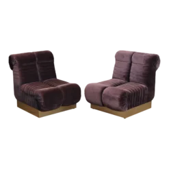 Edward Axel Roffman 1970's Modern Slipper Lounge Chairs - A Pair