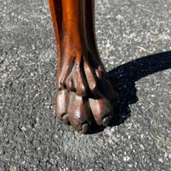 English Oak Carved Library Table With Claw Feet & Acorns, Circa 1870’s -chairish shop english oak carved library table with claw feet and acorns circa 1870s 0214