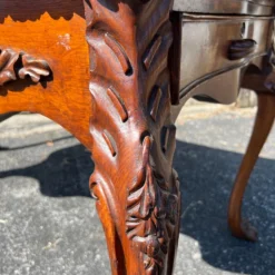 English Oak Carved Library Table With Claw Feet & Acorns, Circa 1870’s -chairish shop english oak carved library table with claw feet and acorns circa 1870s 2234