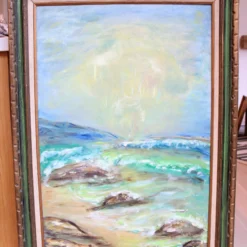 Ext. Lrg Mid-Century Modern Oil On Canvas Seascape Circa 1960's 11 Ext. Lrg Mid-Century Modern Oil On Canvas Seascape Circa 1960's -chairish shop ext lrg mid century modern oil on canvas seascape circa 1960s 7942 scaled