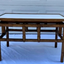 Ficks Reed 1950’s Rattan Far Horizons End Table -chairish shop ficks reed 1950s rattan far horizons end table 3390