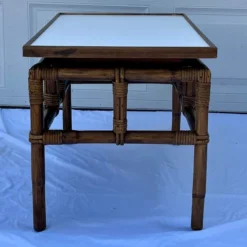 Ficks Reed 1950’s Rattan Far Horizons End Table -chairish shop ficks reed 1950s rattan far horizons end table 9784