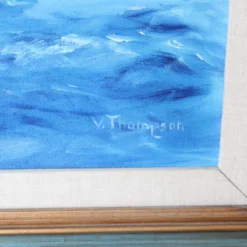 Framed 1960's Coastal Ship Sea Scape Oil Painting -chairish shop framed 1960s coastal ship sea scape oil painting 0543 scaled