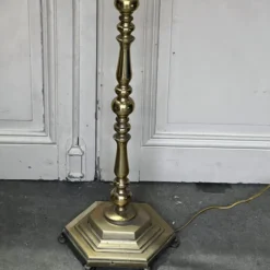 French 1940’s Polished Brass Floor Lamp -chairish shop french 1940s polished brass floor lamp 7764 scaled