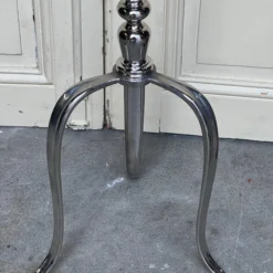 French 1950’s Nickel Plated Floor Lamp On A Tripod Case -chairish shop french 1950s nickel plated floor lamp on a tripod case 2023 scaled