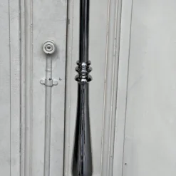 French 1950’s Nickel Plated Floor Lamp On A Tripod Case -chairish shop french 1950s nickel plated floor lamp on a tripod case 8837 scaled