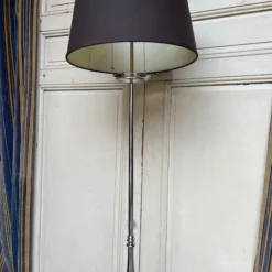 French 1950’s Nickel Plated Floor Lamp On A Tripod Case -chairish shop french 1950s nickel plated floor lamp on a tripod case 9236 scaled