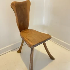 French Primitive Brutalist Solid Wood Chair 1950’s -chairish shop french primitive brutalist solid wood chair 1950s 2884 scaled