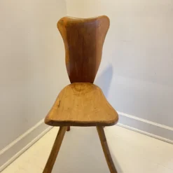 French Primitive Brutalist Solid Wood Chair 1950’s -chairish shop french primitive brutalist solid wood chair 1950s 9934 scaled