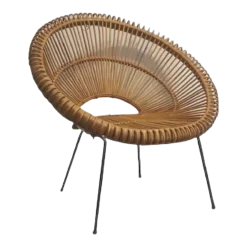 French Rattan Chair, 1960's