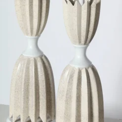 Gerald Thurston "Floriform" Eggshell Ceramic Lamps, 1950's - A Pair -chairish shop gerald thurston floriform eggshell ceramic lamps 1950s a pair 0716 scaled
