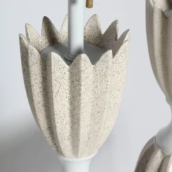 Gerald Thurston "Floriform" Eggshell Ceramic Lamps, 1950's - A Pair -chairish shop gerald thurston floriform eggshell ceramic lamps 1950s a pair 5829 scaled