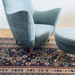 Guglielmo Veronesi Perla Lounge Chair For Isa Bergamo, 1950’s Newly Re-Upholstered With Matching Ottoman -chairish shop guglielmo veronesi perla lounge chair for isa bergamo 1950s newly re upholstered with matching ottoman 7233 scaled