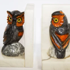 Hand-Carved Owl Bookends Italian Alabaster 1950's A Pair 15 Hand-Carved Owl Bookends Italian Alabaster 1950's A Pair -chairish shop hand carved owl bookends italian alabaster 1950s a pair 1573