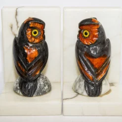 Hand-Carved Owl Bookends Italian Alabaster 1950's A Pair 18 Hand-Carved Owl Bookends Italian Alabaster 1950's A Pair -chairish shop hand carved owl bookends italian alabaster 1950s a pair 6103