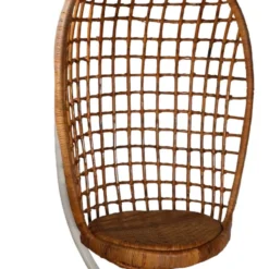 Hanging Wicker Basket Egg Chair With Metal Stand Circa 1970's -chairish shop hanging wicker basket egg chair with metal stand circa 1970s 8414