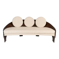 Henry Glass 1960's 'Intimate Island' Sofa In Walnut & Bouclé