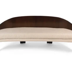 Henry Glass 1960's 'Intimate Island' Sofa In Walnut & Bouclé -chairish shop henry glass 1960s intimate island sofa in walnut and boucle 1722