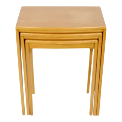 Heywood Wakefield Style Solid Maple Nesting Tables, 1950's - Set Of 3