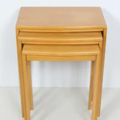 Heywood Wakefield Style Solid Maple Nesting Tables, 1950's - Set Of 3 -chairish shop heywood wakefield style solid maple nesting tables 1950s set of 3 5697