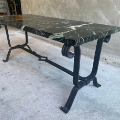 Iron And Dark Marble Cocktail Table, France, 1930's -chairish shop iron and dark marble cocktail table france 1930s 0434