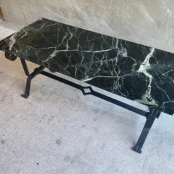 Iron And Dark Marble Cocktail Table, France, 1930's -chairish shop iron and dark marble cocktail table france 1930s 1531