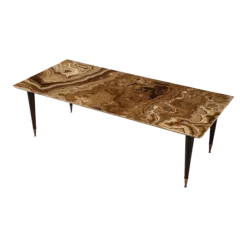 Italian 1950's Rectangular Coffee Table With Agate Top