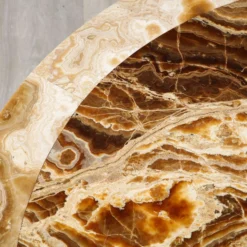 Italian 1960's Circular Coffee Table With Oak Fluted Base And Agate Top -chairish shop italian 1960s circular coffee table with oak fluted base and agate top 7771