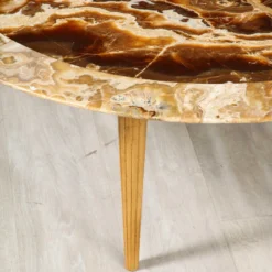 Italian 1960's Circular Coffee Table With Oak Fluted Base And Agate Top -chairish shop italian 1960s circular coffee table with oak fluted base and agate top 8114 scaled