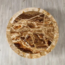 Italian 1960's Circular Coffee Table With Oak Fluted Base And Agate Top -chairish shop italian 1960s circular coffee table with oak fluted base and agate top 9726