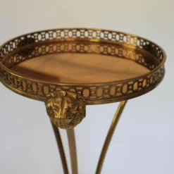 Italian Brass Lion Head Gueridon Plant Stand, C. 1970's -chairish shop italian brass lion head gueridon plant stand c 1970s 8404 scaled