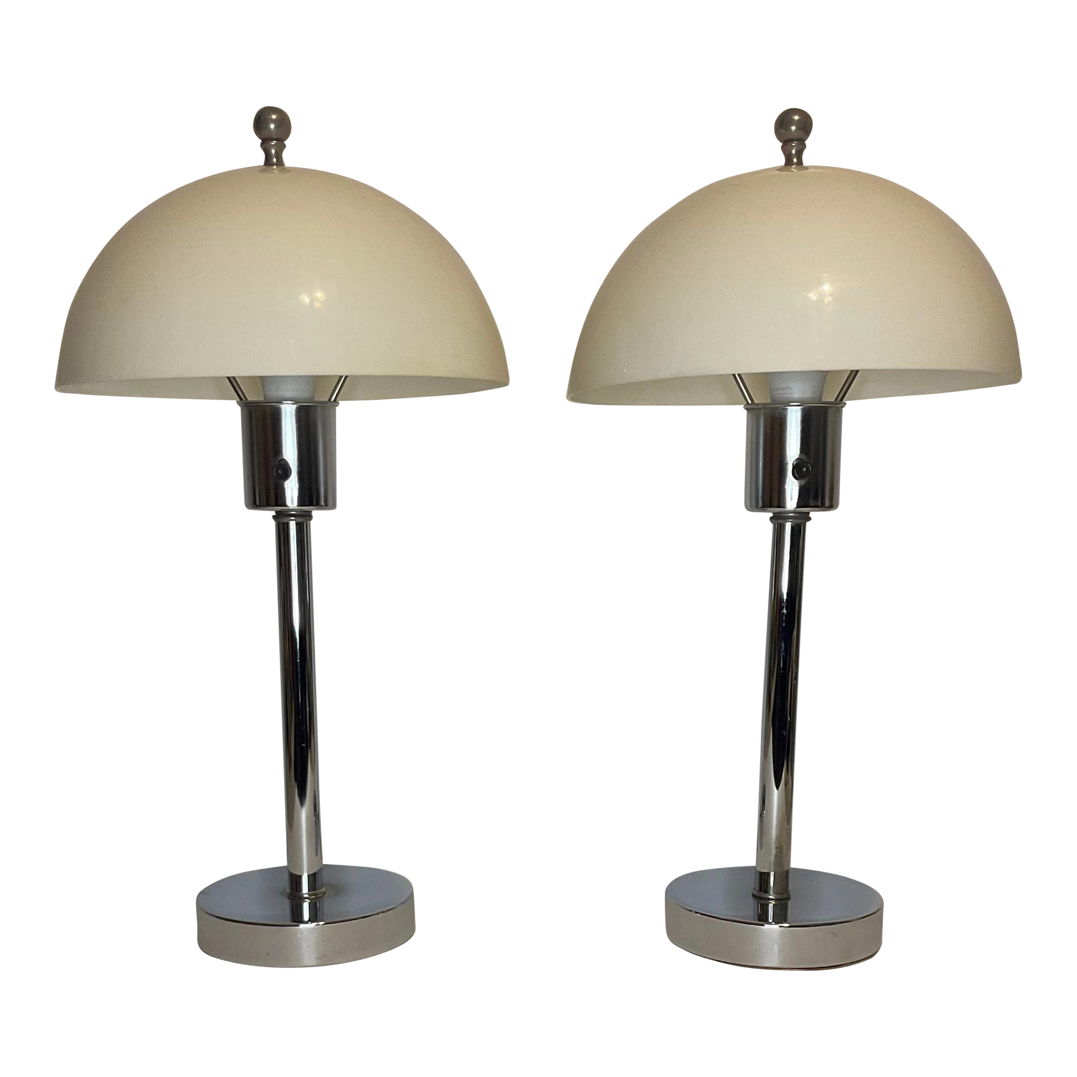 Italian Vintage 1960’s Space Age Chrome Lamps A Pair 1 Italian Vintage 1960’s Space Age Chrome Lamps A Pair